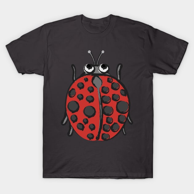 Happy Ladybug T-Shirt by evisionarts